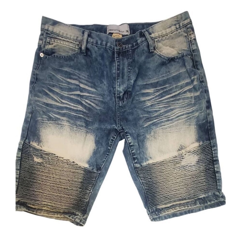 Paper Denim & Cloth Distressed Jean Shorts - Men's Size 36 - Medium Wash